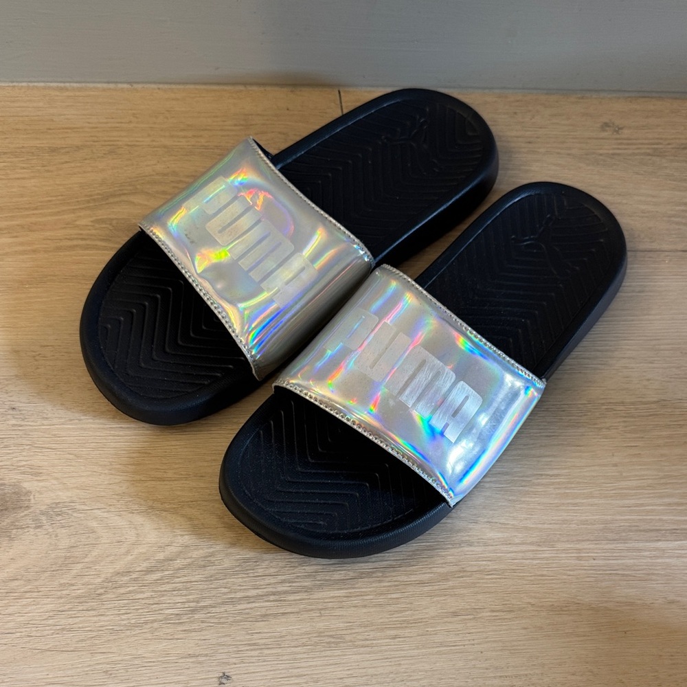 Puma Holographic Black Slippers
